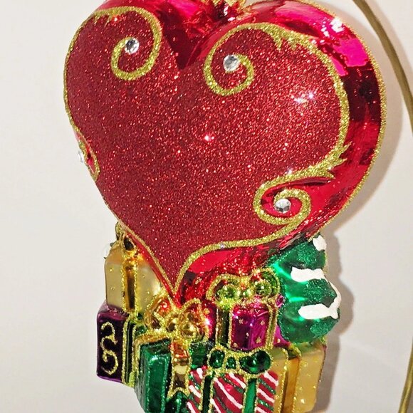 ✨Authentic Christopher Radko Our 1st Christmas TREE HEART Glass Ornament CR Logo - Picture 5 of 9
